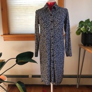 Flynn Collared Button-Up Shirt Dress - Starry Night / XS